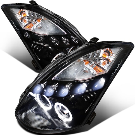 Spec-D Tuning 03-05 Infiniti G35 Projector Headlight Gloss Black Housing LHP-G35032G-TM